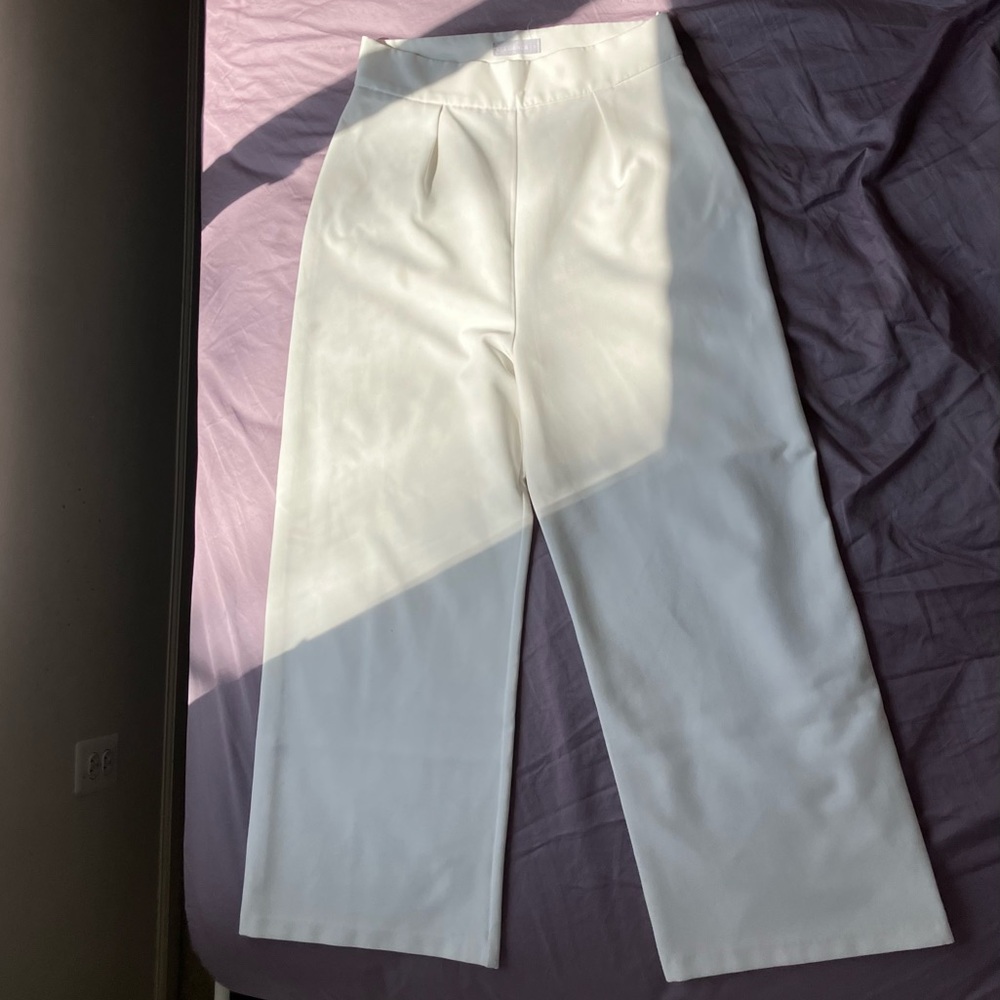 White Wide-Leg Pants